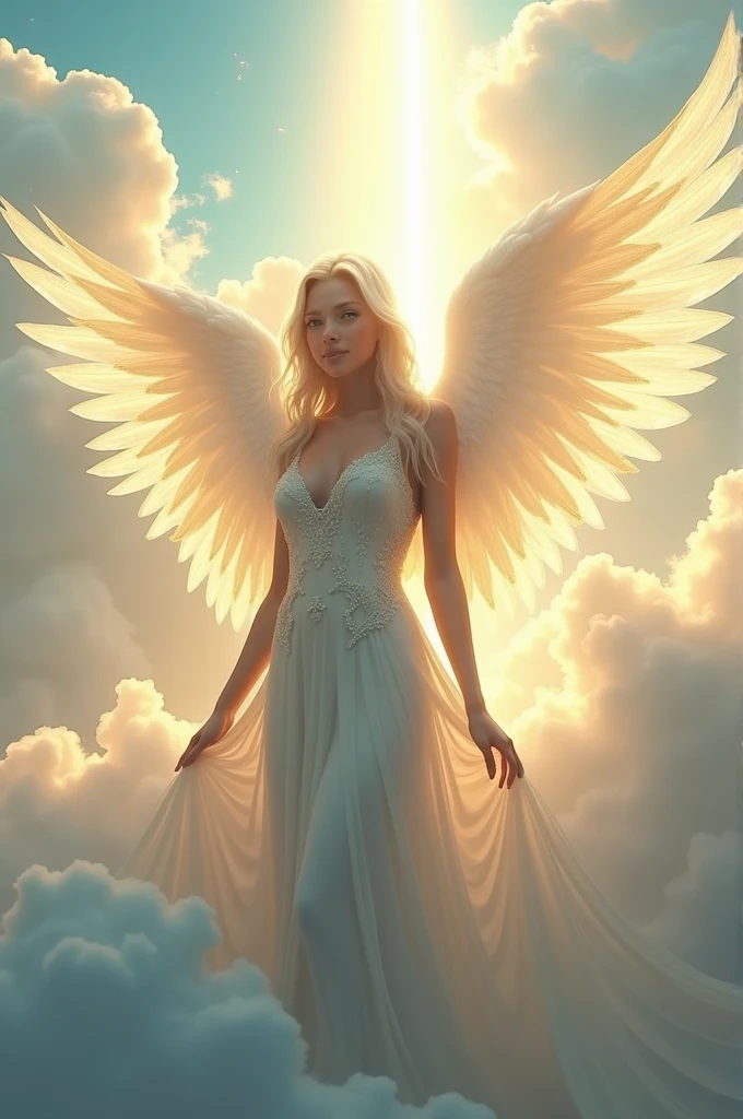 a very beautiful angel in heaven