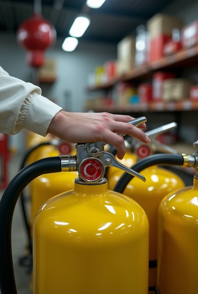 Recharging yellow fire extinguishers