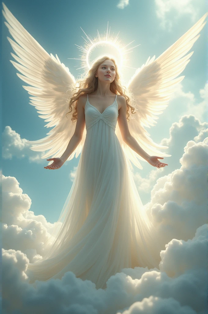 a very beautiful angel in heaven
