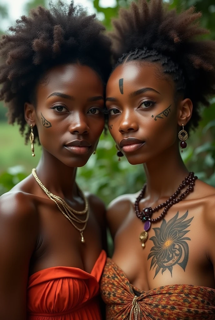 African women with tattoo on brest