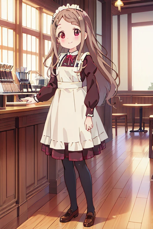 (high quality、masterpiece)、One Girl、anime、ultra hi resolution picture、Depth of written boundary、smile、cute、View your viewers、Coffee shop、whole body、Aoba kokona、Maid clothes
