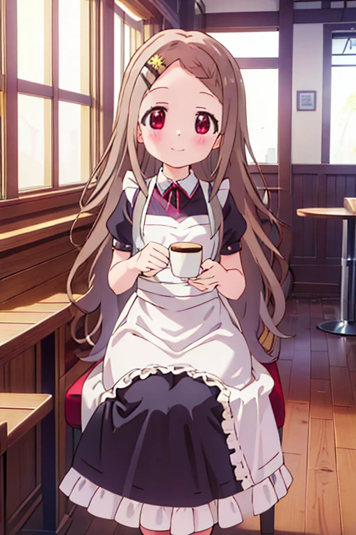 (high quality、masterpiece)、One Girl、anime、ultra hi resolution picture、Depth of written boundary、smile、cute、View your viewers、Coffee shop、whole body、Aoba kokona、Maid clothes
