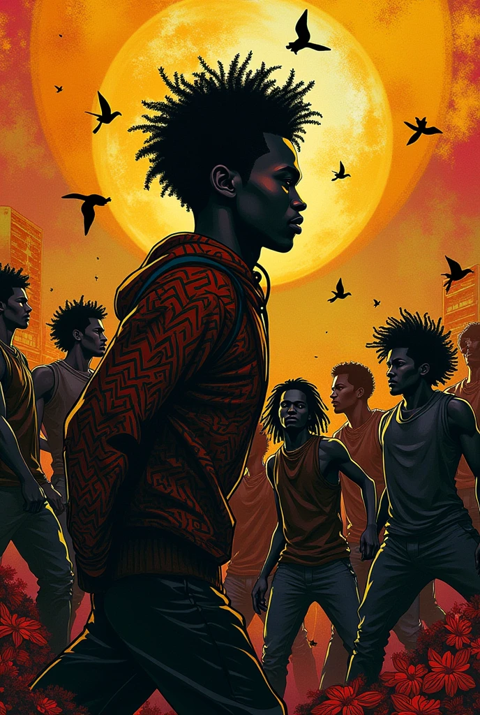 An image that represents black resistance in Brazil, I need a meaningful image, It's for a school project, an image that I will draw, no real people just symbols of the black community
