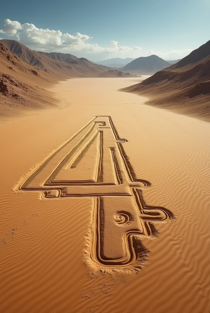 Create an image of the number 4 of the Nazca line 