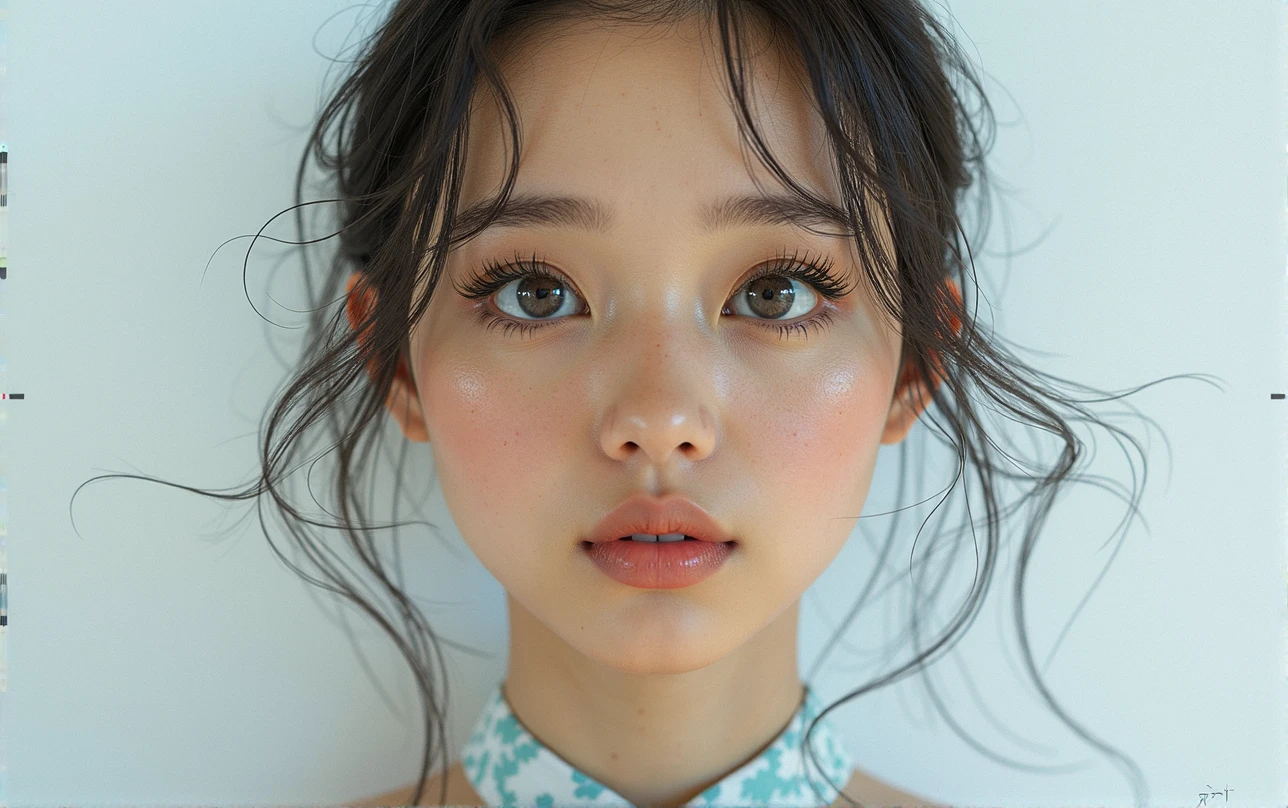 A beautiful detailed Korean girl, delicate freckles, long eyelashes, soft glowing skin, figure, elegant pose, detailed facial features, (best quality,4k,8k,highres,masterpiece:1.2),ultra-detailed,(realistic,photorealistic,photo-realistic:1.37),intricate details,warm lighting,natural colors,dreamy atmosphere,soft summer breeze,floral garden background,golden hour lighting,delicate flower crown