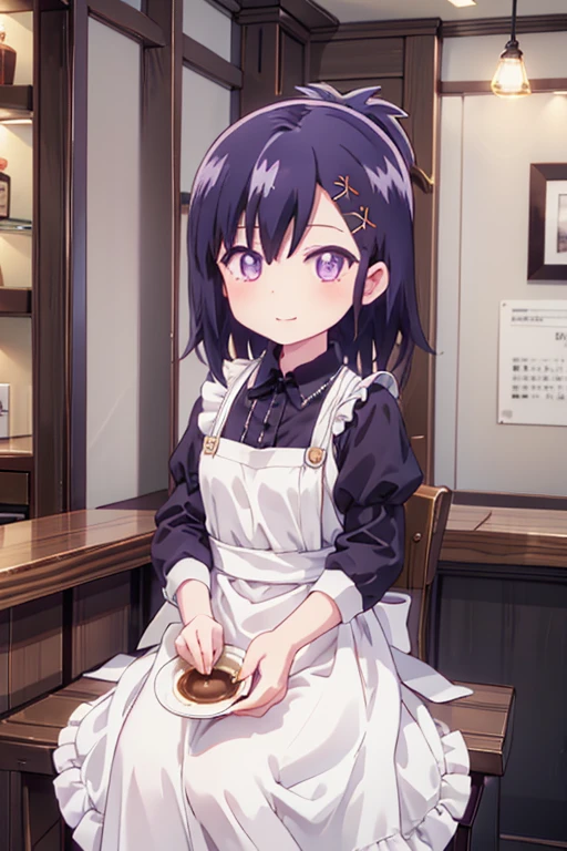 (high quality、masterpiece)、One Girl、anime、ultra hi resolution picture、Depth of written boundary、smile、cute、View your viewers、Coffee shop、whole body、Vignette Tukinose April、Maid clothes