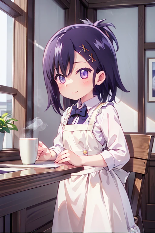 (high quality、masterpiece)、One Girl、anime、ultra hi resolution picture、Depth of written boundary、smile、cute、View your viewers、Coffee shop、whole body、Vignette Tukinose April、Maid clothes