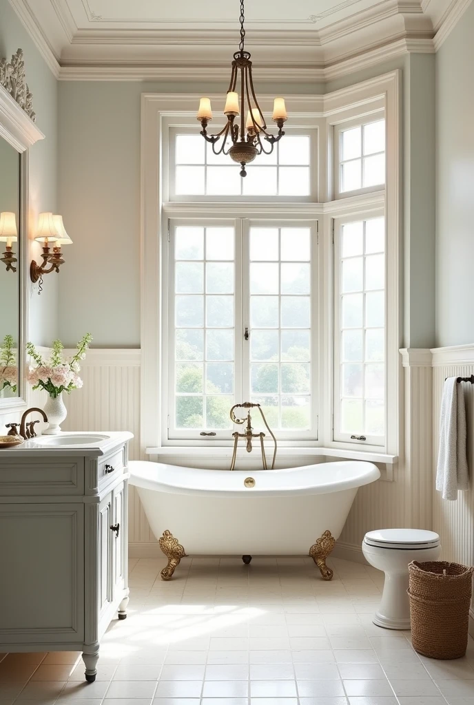 Victorian style bathroom in light colours