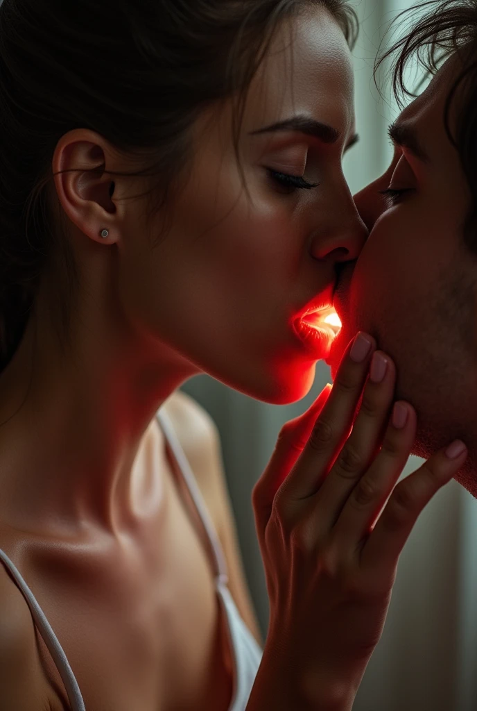 Taking a cock deep throat in the Bed