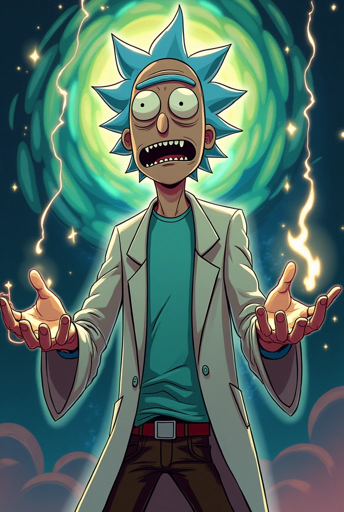 Rick from rick and Morty combined with Muga mind