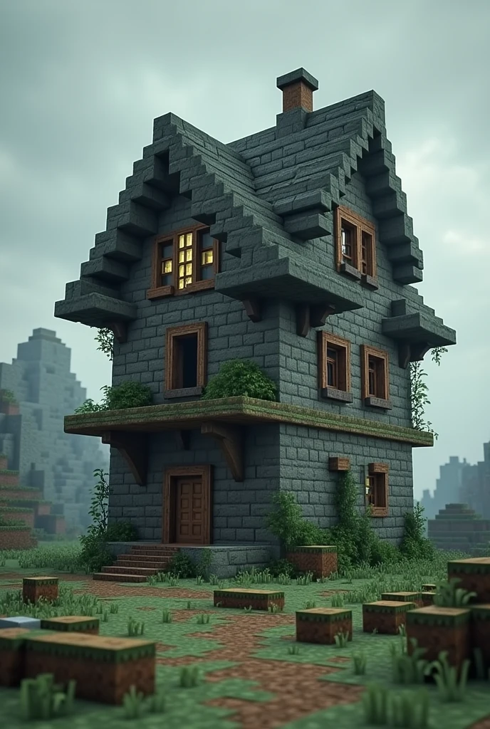 an ugly house in minecraft