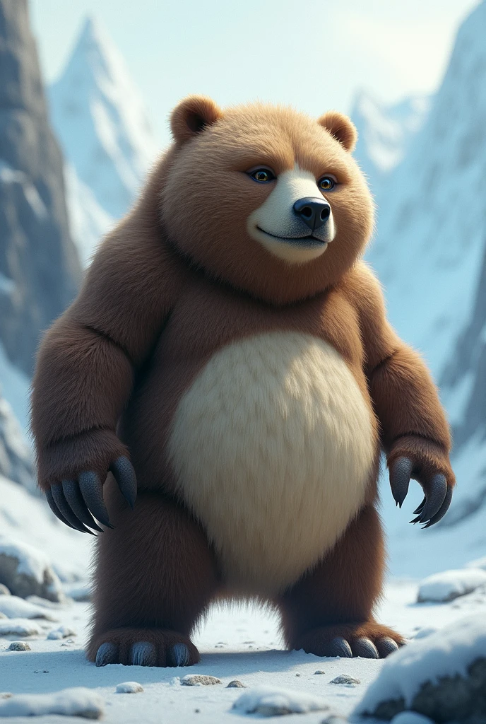 A combination of a brown bear and a polar bear with a quokka