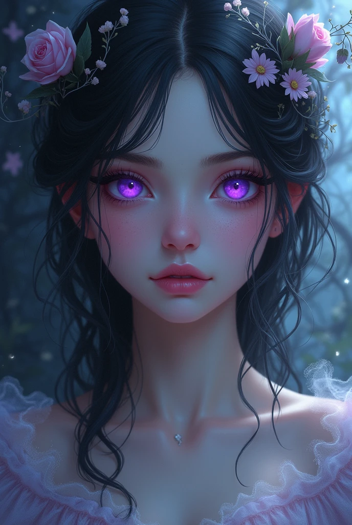 Ivy from the book my sister the vampire purple eyes