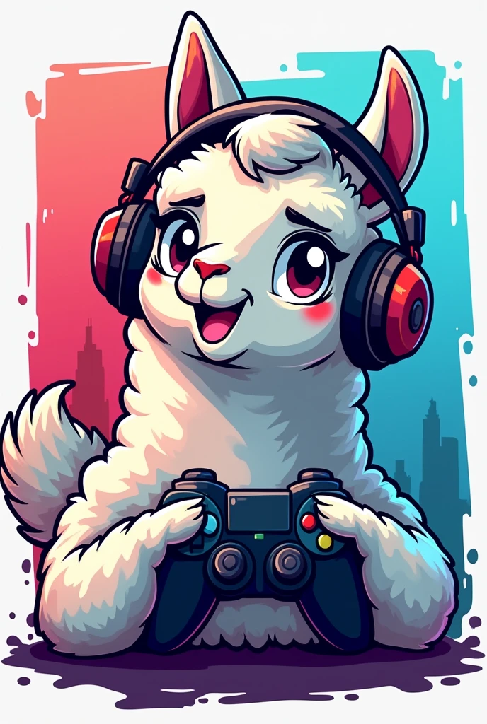 llama gamer logo 