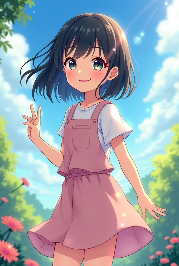 12 year old anime girl with dark hair