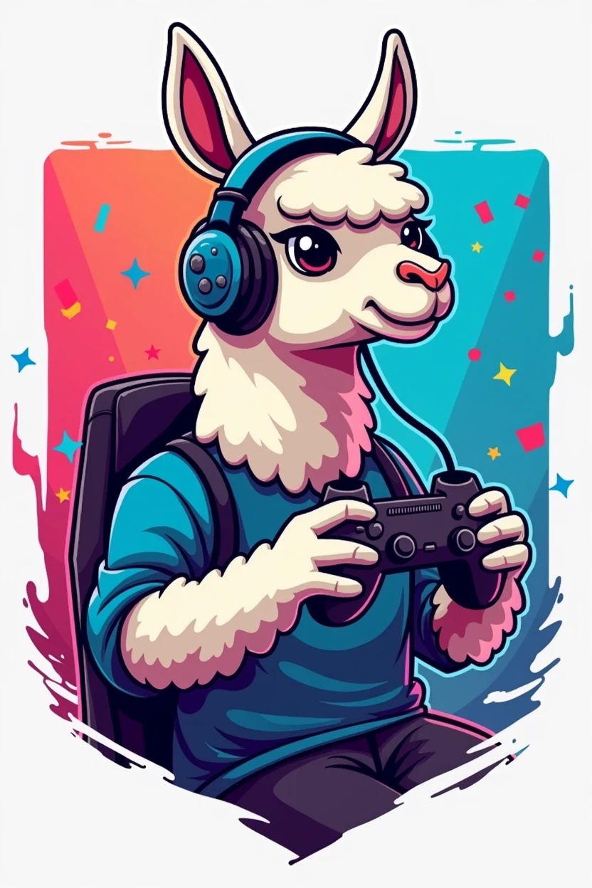 llama gamer logo