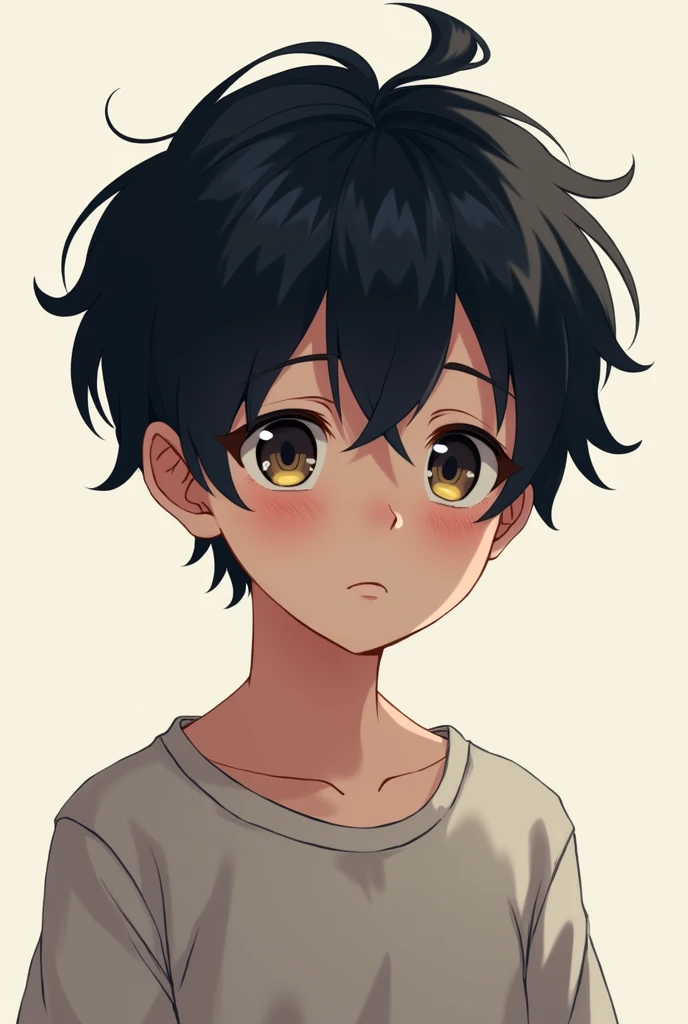 12 year old anime boy with dark hair