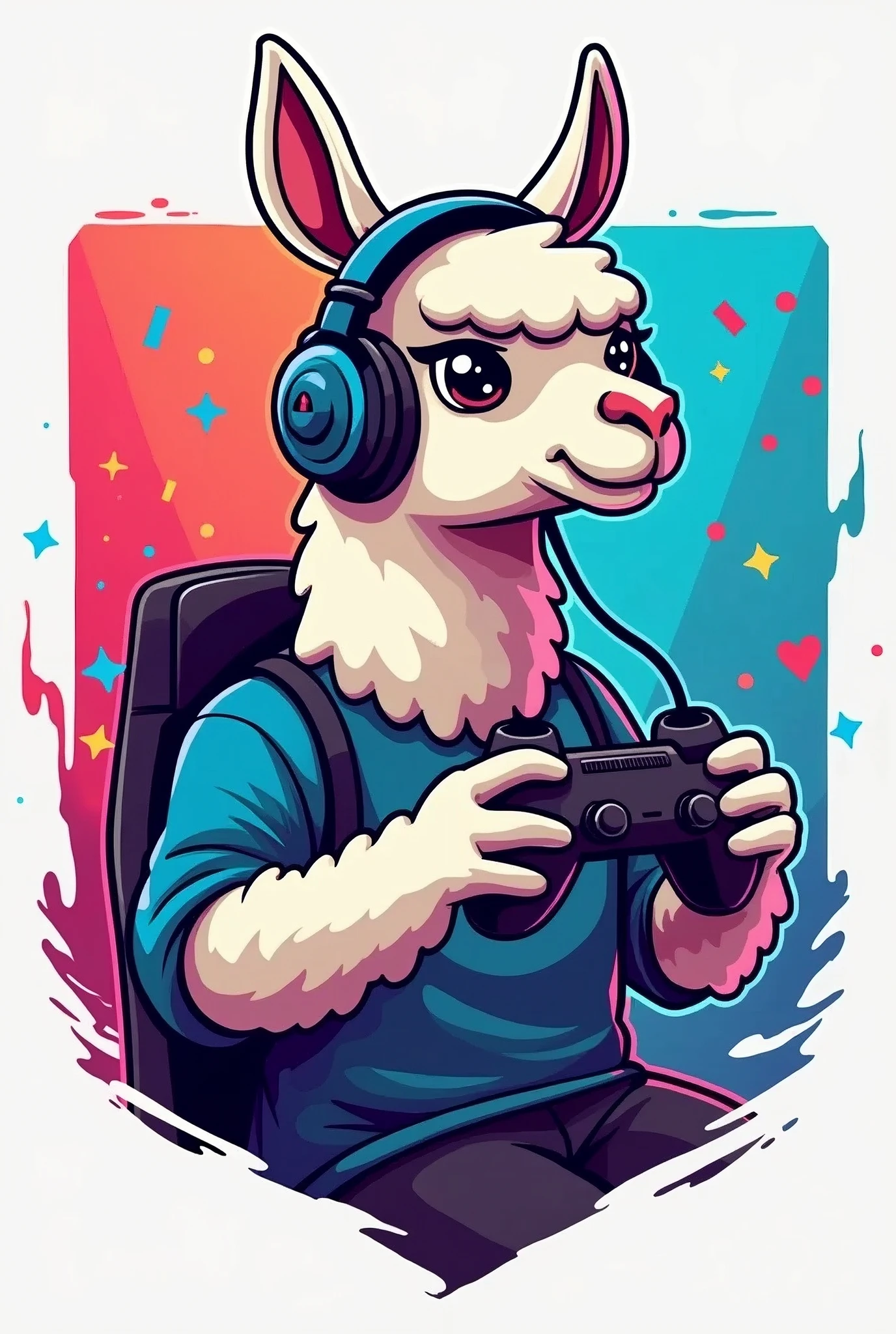 llama gamer logo 