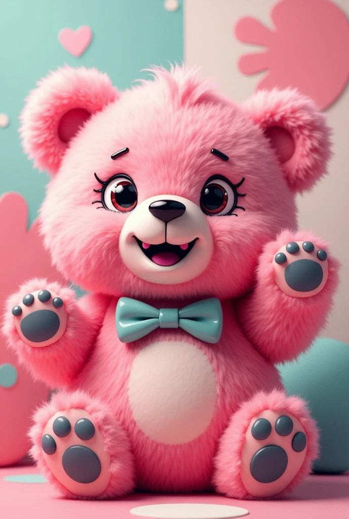 A cute but funky pink bear