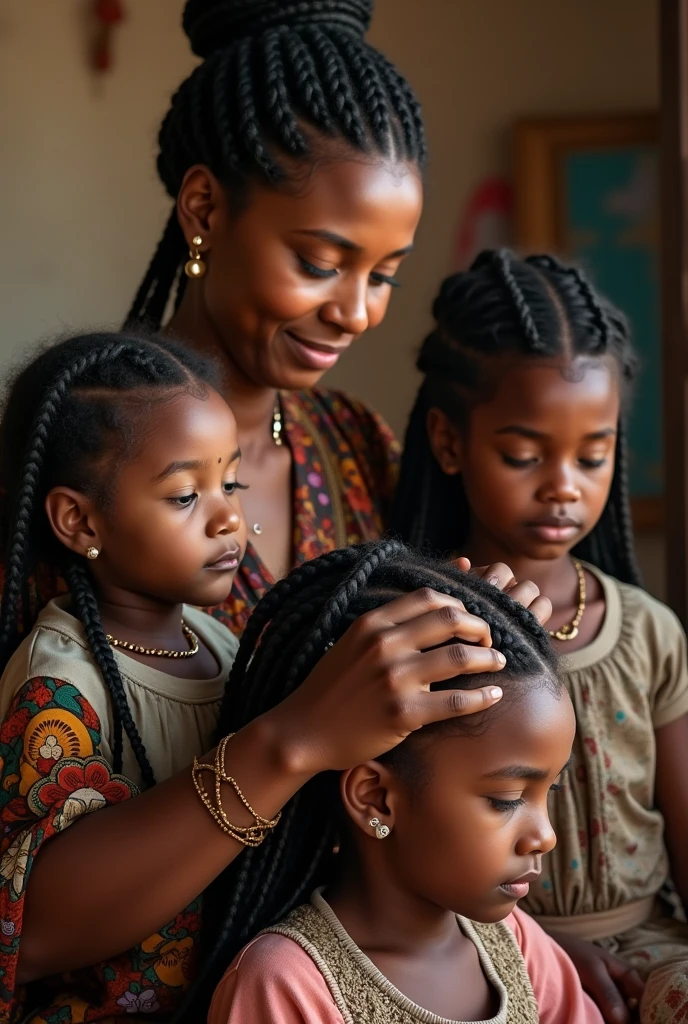 Ethiopian women that she makes girls hair
