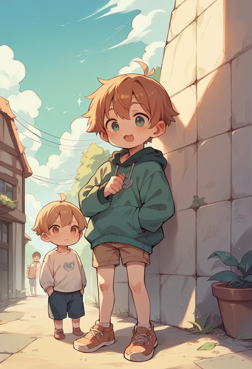 (2 nude shota boys have gay sex while being watched by a nude woman standing in background