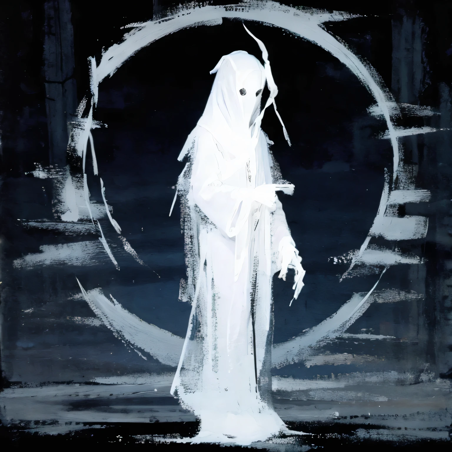 White Ghost Costume Silhouette Halloween