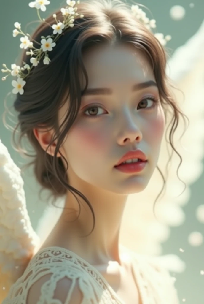 make a beautiful girl very beautiful with angelic beauty beautiful too beautiful