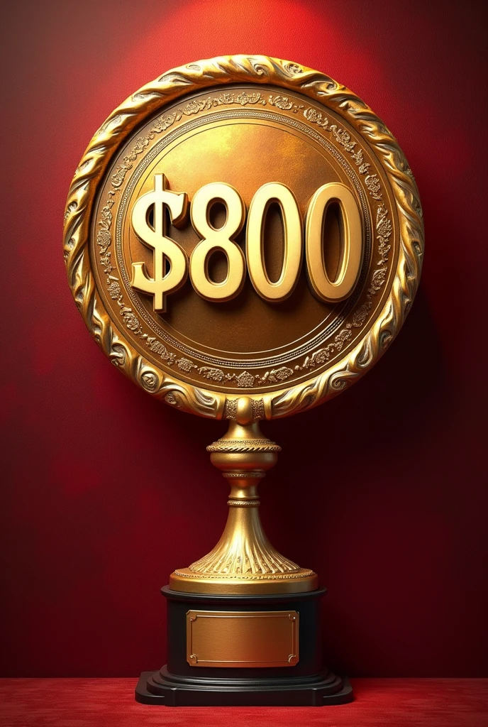 Image type canvas element, in the form of a prize that says $800