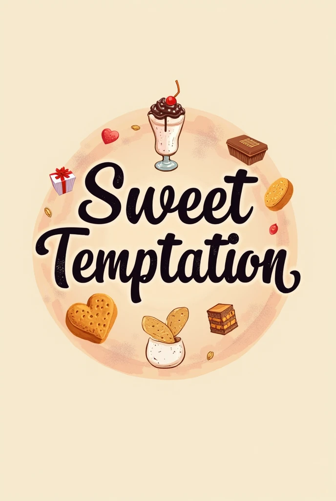Good afternoon, generates a logo for a business called SWEET TEMPTATION, sell crackers, gives, shakes and fried potatoes, In Spanish language