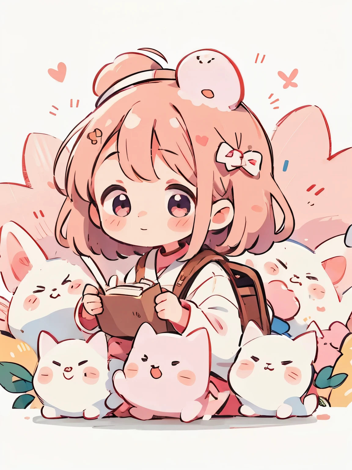 Momoko Sakura style, Masterpiece, best quality, 8k, cute girl chibi