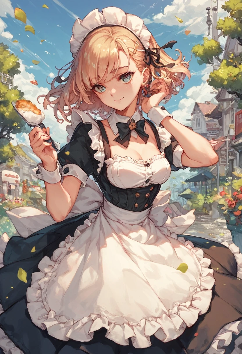score_9, score_8_superior, score_7_superior (score_9:0.9),score_8_superior,score_7_superior,Anime Style,evaluation_Safety,(PDXL),Maid&#39;s Headdress,lira,Maid clothes,One girl,alone,View your viewers,Elf Ears,Medium chest,Black Hair,robot,