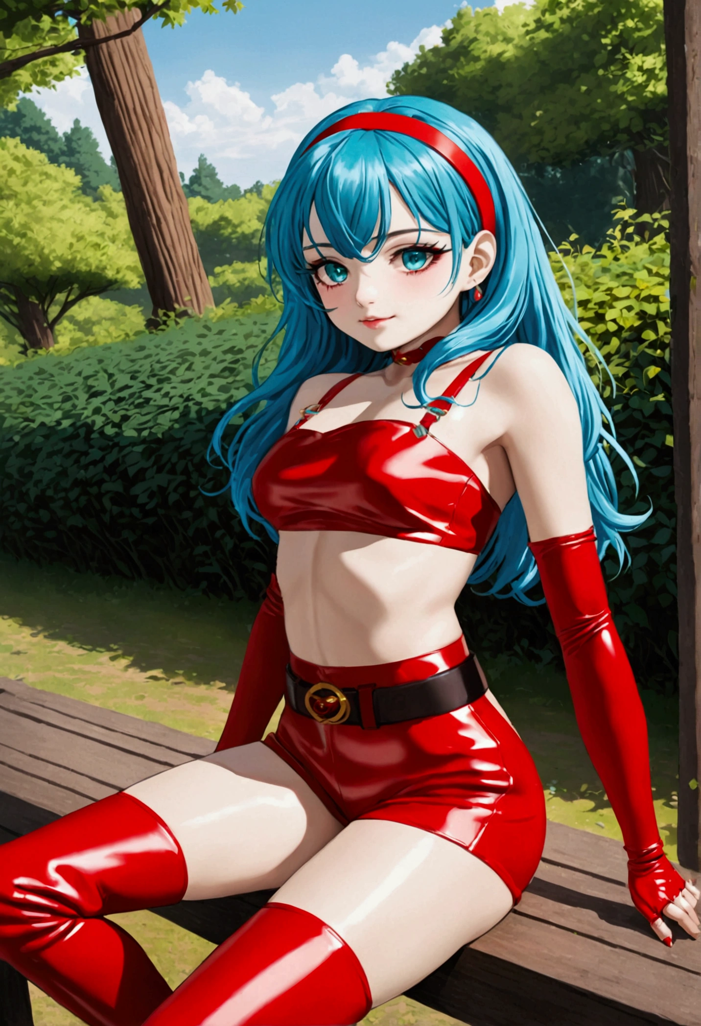 Madre musulmana de cabello azul,viste tacones negros transparente ,wears red lingerie ,mojada,wet pussy