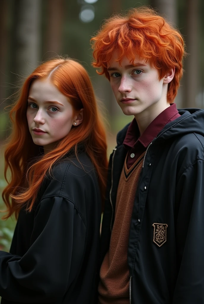 Redhead girl between Harry Potter and Draco Malfoy