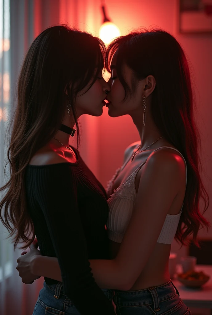 Jennie y lisa de blackpink besandose