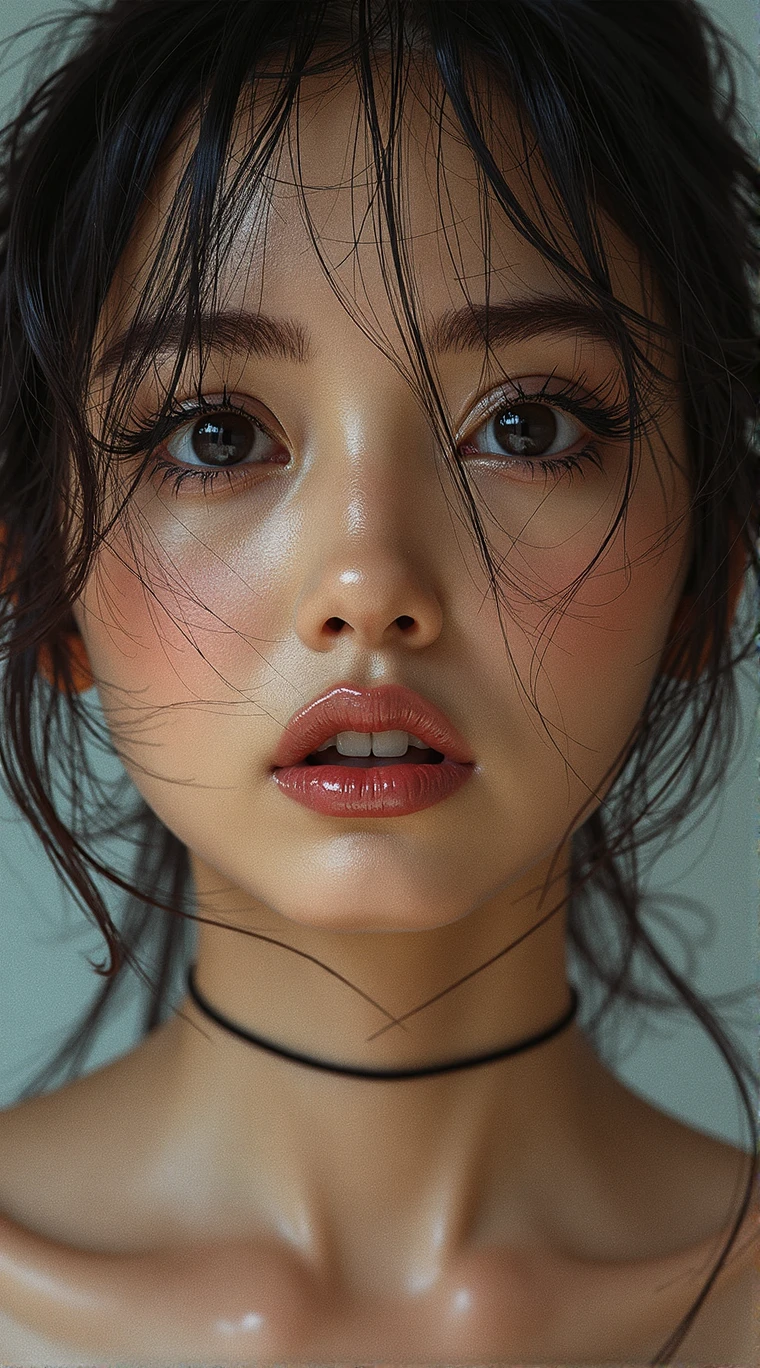 a korean woman leaning on a staircase railing, beautiful detailed eyes, beautiful detailed lips, extremely detailed face, long eyelashes, elegant dress, sunlit environment, intricate architectural details, warm natural lighting, cinematic composition, highly detailed, photorealistic, 8k, sharp focus, vibrant colors, classical portrait style