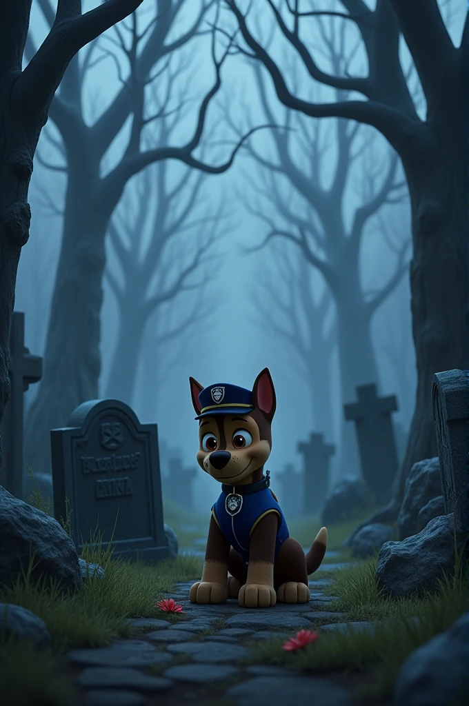 Sad paw patrol chase at graveyeard 
