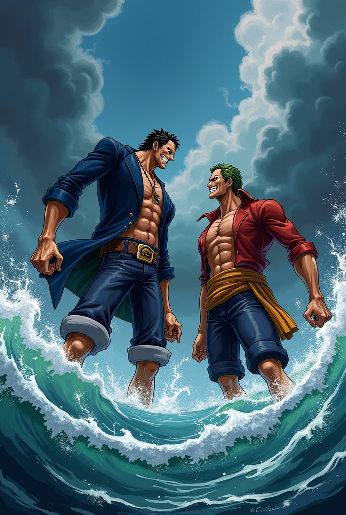 Garp vs Roger from anime One Piece