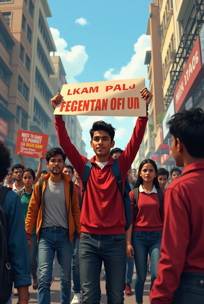 make a pic about recent Bangladesh student movement, easy