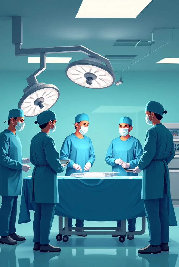 Create an animated image of the sterile group in the operating room