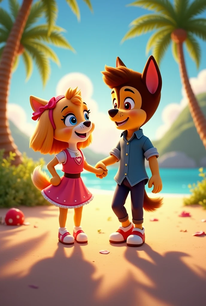Paw Pattol Skye and chase on a date in Florida