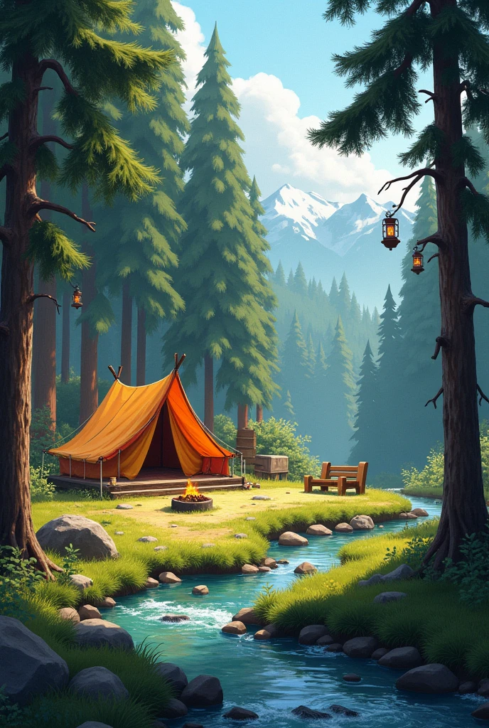 image of a camp in format 2" x 6"