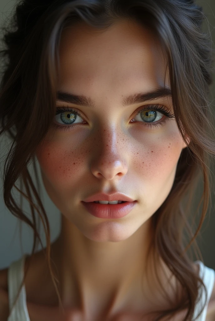 8 K, Best quality, masterpiece, ultra high resolution, (Realism: 1.4), Original photo, (realistic skin texture: 1.3), (granularity: 1.3), (Selfie angle), 1, Beautiful eyes and facial details, masterpiece, Best quality, full body full length, looks at the viewer