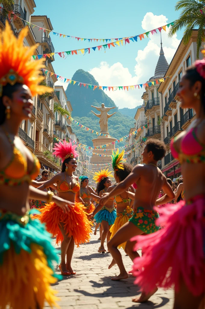 Generate people dancing at the carnival in Rio de Janeiro
