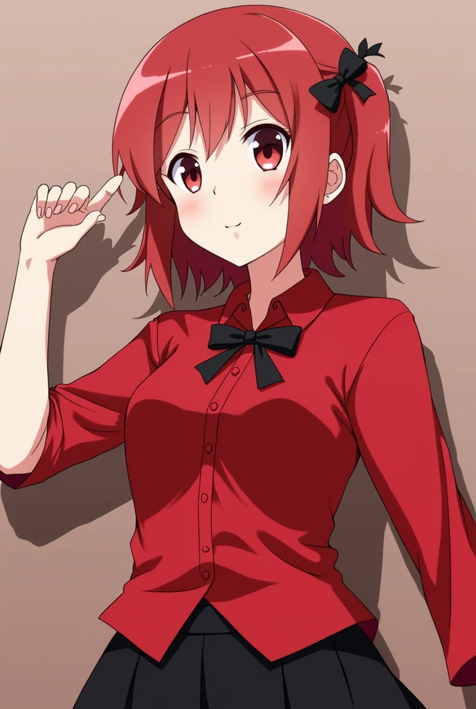 Haikyuu anime, red blouse with black