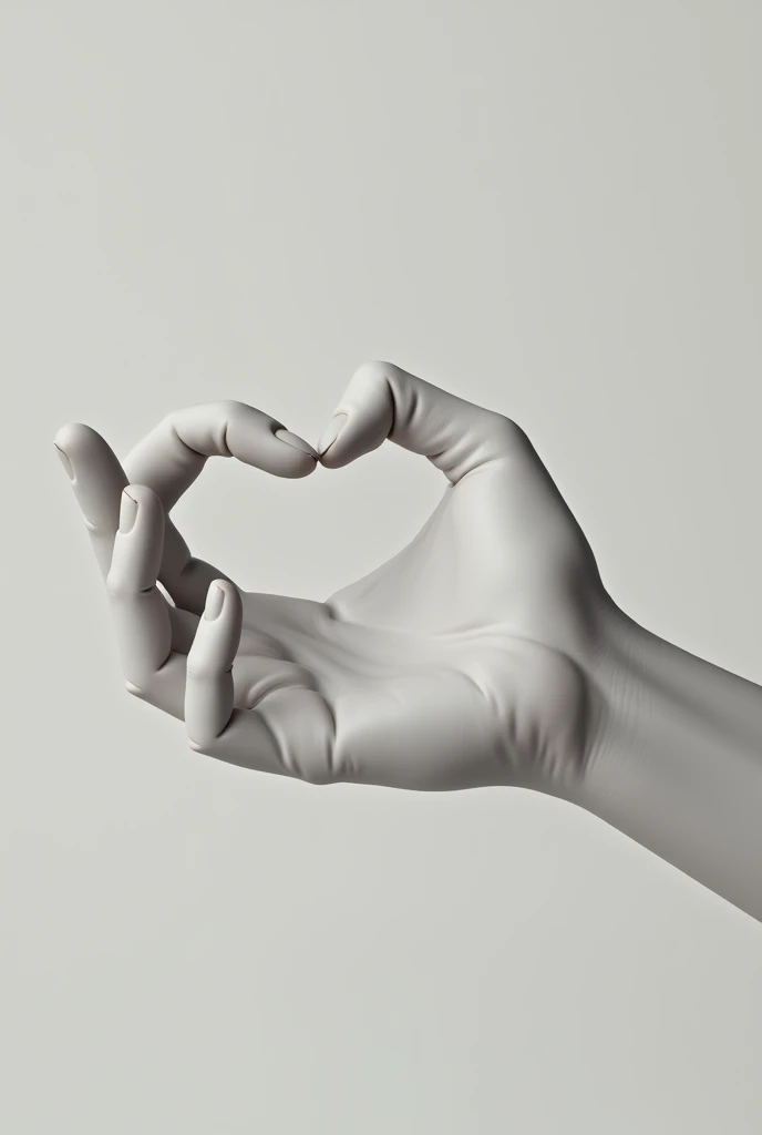 white hand, realistic making half a heart with right hand.
