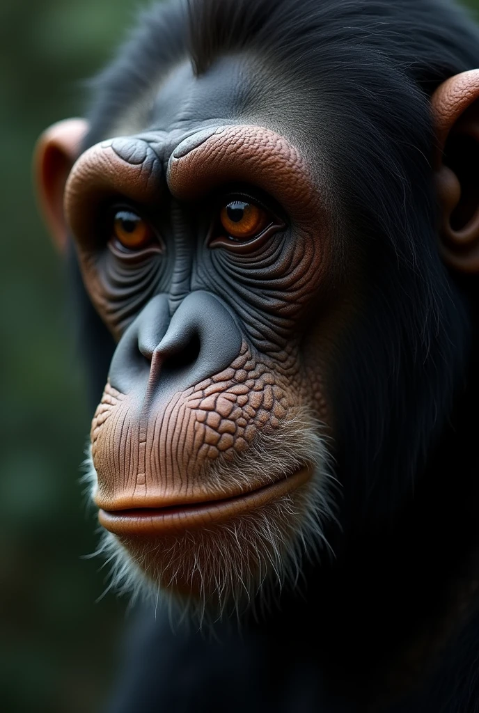 person with ape face