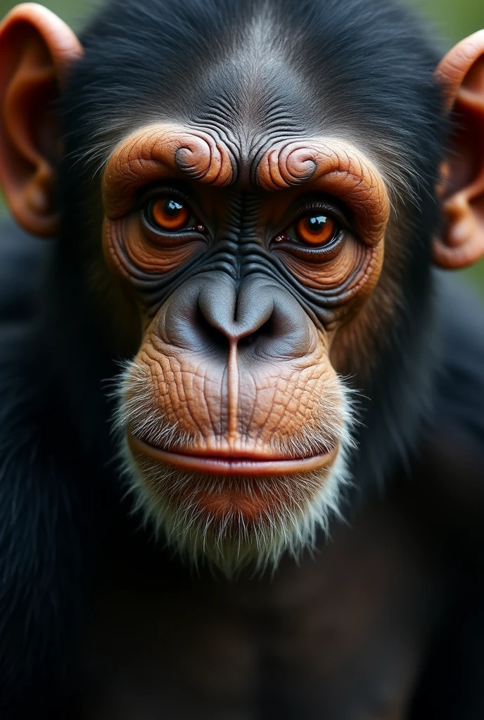 person with ape face