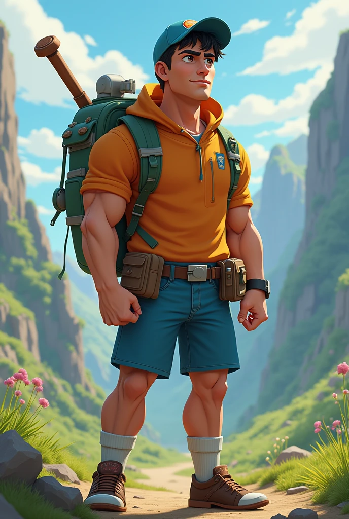 Adventure Time Finn with more adult features and less of an anime style 