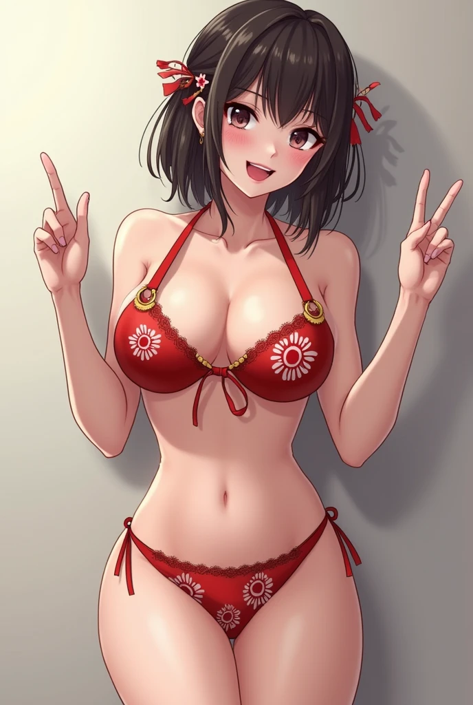 4k, k hd, Estilo anime ecchi, 1 chica, pose sexy, muslos gruesos, tetas, nalgas, white background, Chizuru Mizuhara