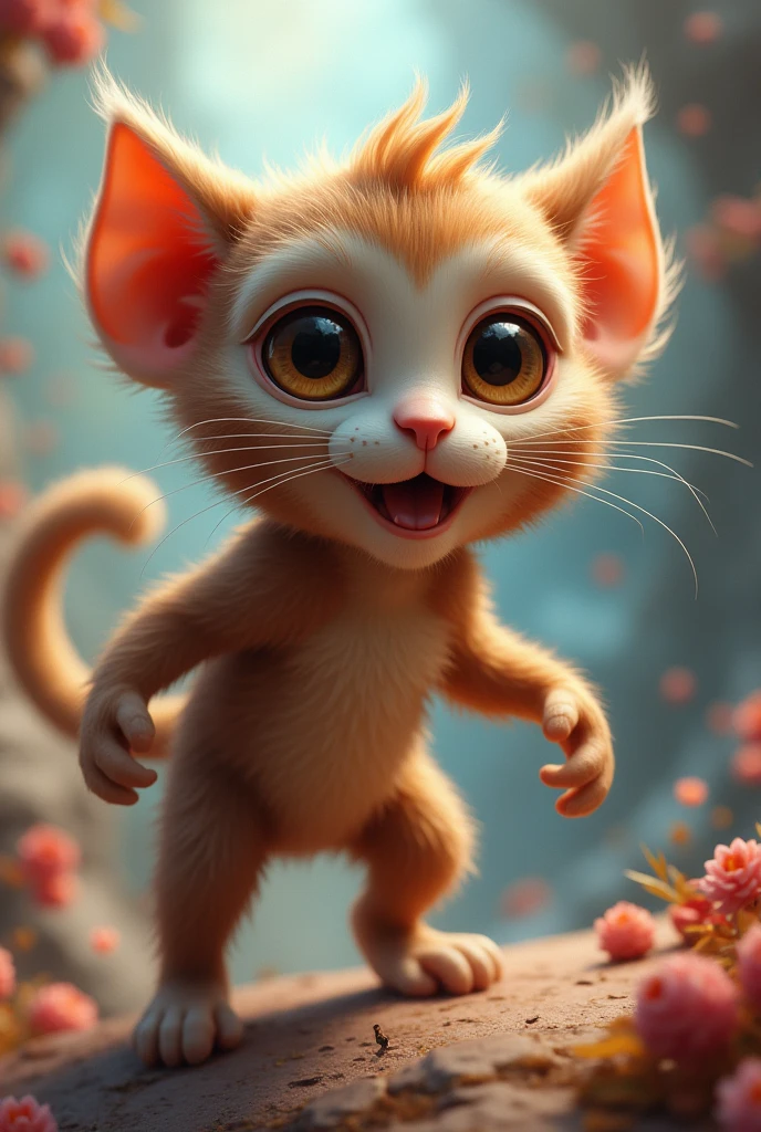 Monkey with a cat as a head